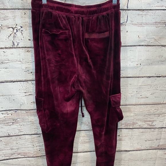 FASHION NOVA Jogger/Hoodie Set Velour Burgundy-Large - Picture 6 of 6